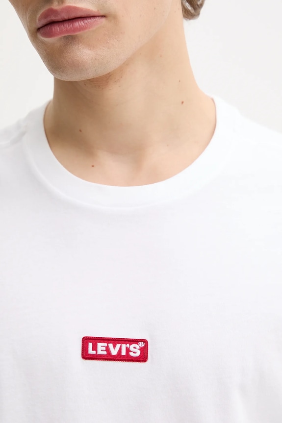 Βαμβακερό μπλουζάκι Levi's 79554.0039 λευκό