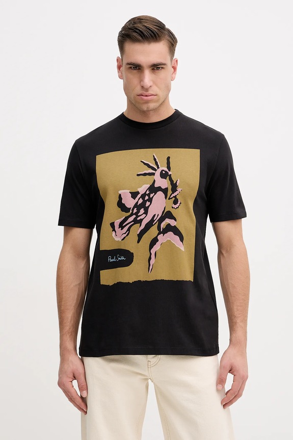 Bavlnené tričko Paul Smith potlač čierna M1R.919T.TP4931