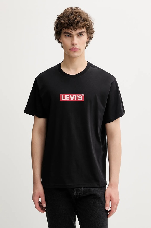 Bavlněné tričko Levi's potisk černá A2082.0205