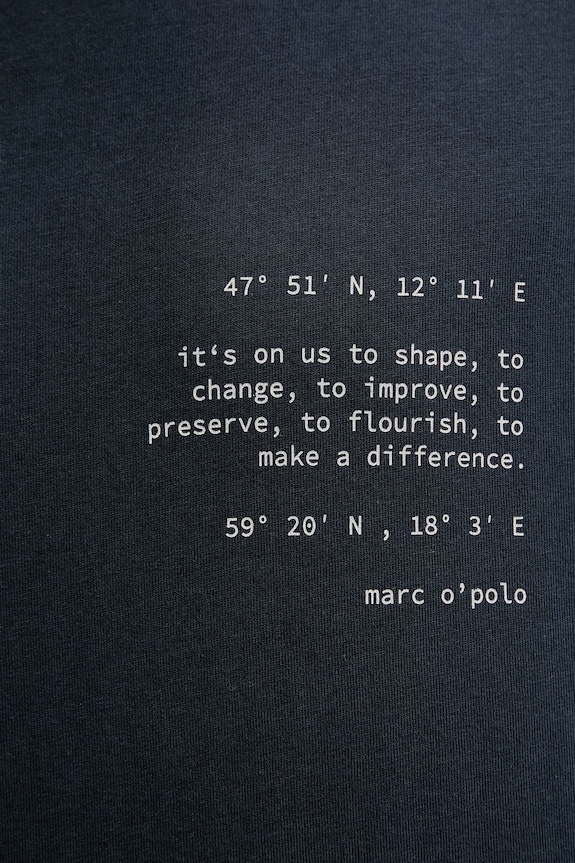 Βαμβακερό μπλουζάκι Marc O'Polo 526201251138 σκούρο μπλε