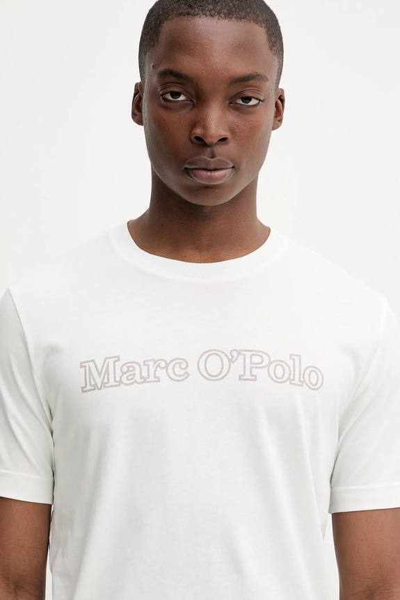 Βαμβακερό μπλουζάκι Marc O'Polo μπεζ 526201251154