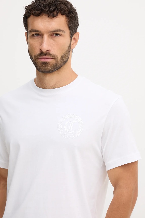 Just Cavalli tricou din bumbac alb 79OAHT11.CJ500
