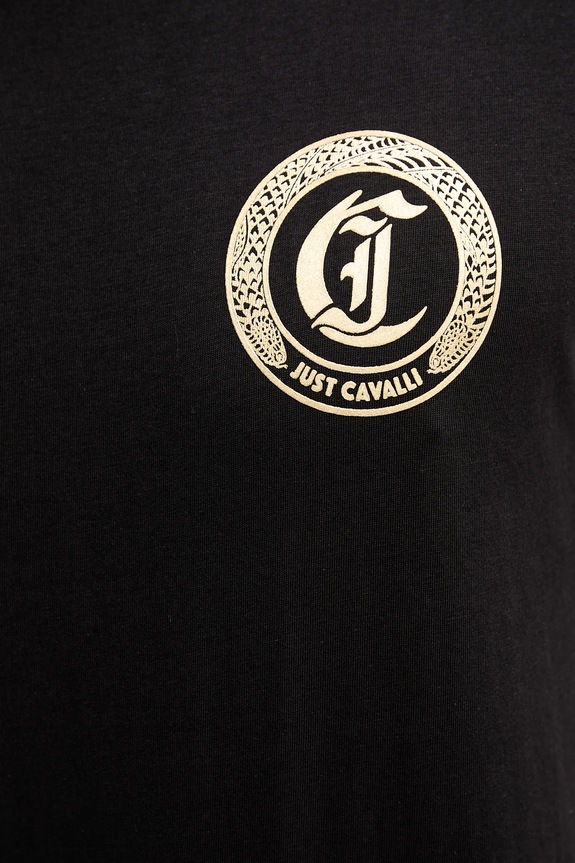 Just Cavalli t-shirt bawełniany 79OAHT11.CJ500 czarny