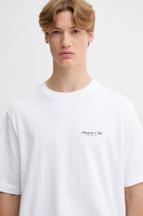 Bavlnené tričko Abercrombie & Fitch biela KI123.5091.100