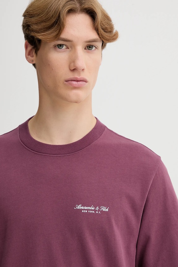 Bavlnené tričko Abercrombie & Fitch fialová KI123.5091.610