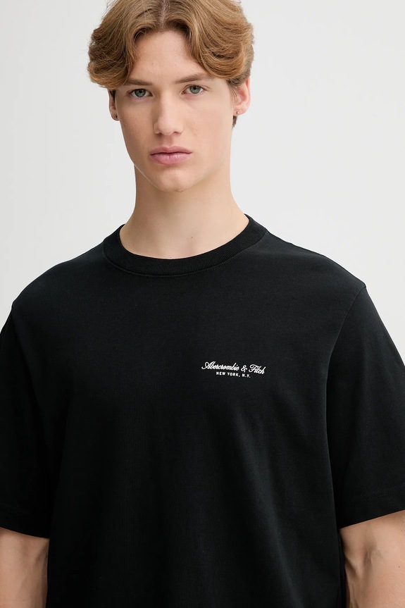 Bavlnené tričko Abercrombie & Fitch čierna KI123.5091.900