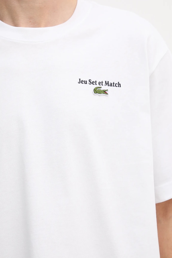 Lacoste tricou din bumbac TH5950 alb