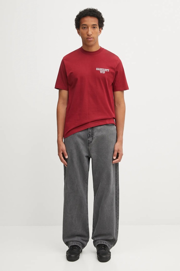 Carhartt WIP t-shirt bawełniany S/S Alumni I035207.H8XX bordowy