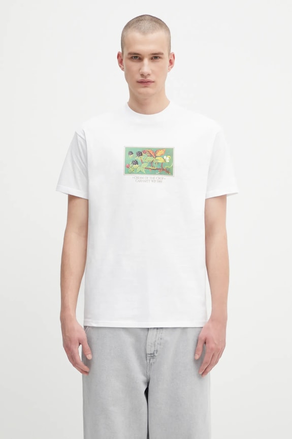 Carhartt WIP t-shirt in cotone S/S Cream Of The Crop rilassato bianco I035192.02XX