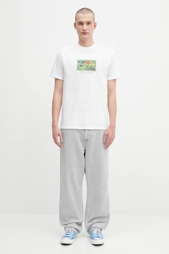 Carhartt WIP t-shirt in cotone S/S Cream Of The Crop I035192.02XX bianco