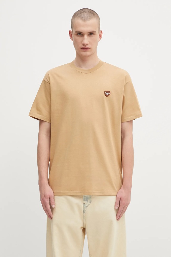 Odjeća Pamučna majica Carhartt WIP S/S Heart II Hartt I035203.07EXX smeđa