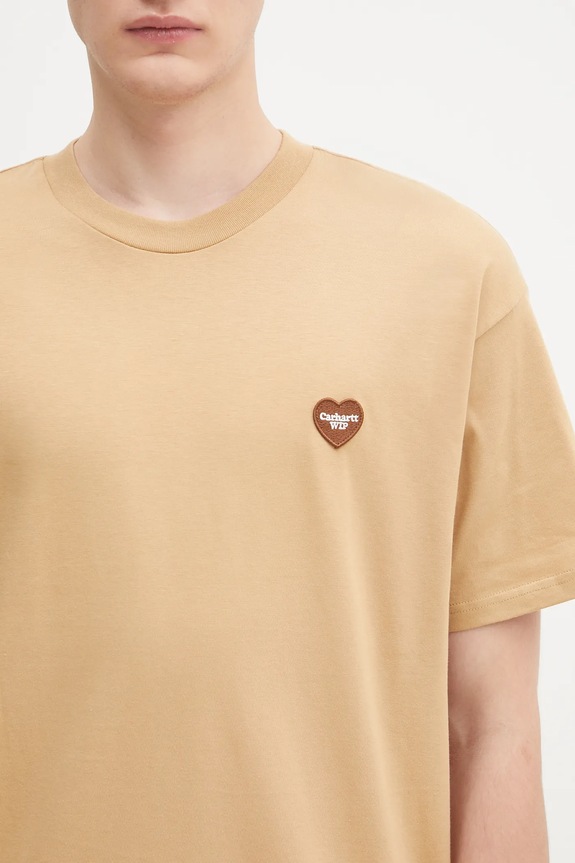 Pamučna majica Carhartt WIP S/S Heart II Hartt smeđa I035203.07EXX