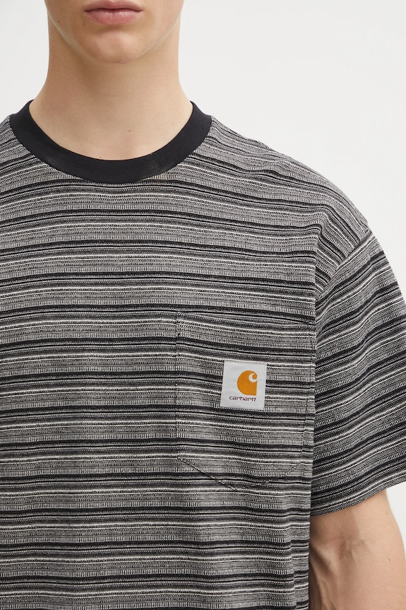 Bavlněné tričko Carhartt WIP S/S Gellar Pocket šedá I035141.30HXX