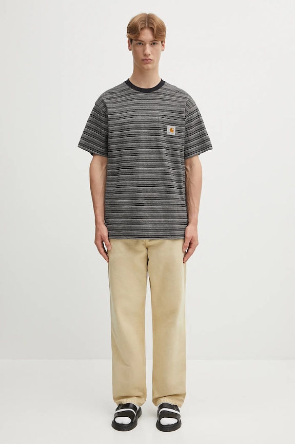 Bavlněné tričko Carhartt WIP S/S Gellar Pocket I035141.30HXX šedá