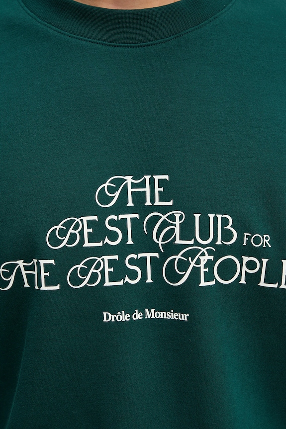 Drôle de Monsieur majica muška pamučna Le T-shirt "The Best Club" I.TS273.CO002 zelena