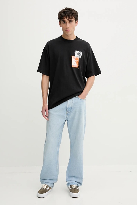 Bavlněné tričko Vans VN000PB9BLK1 černá AW25