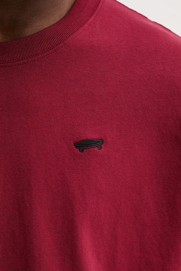 Bavlnené tričko Vans VN000P56BRD1 burgundské