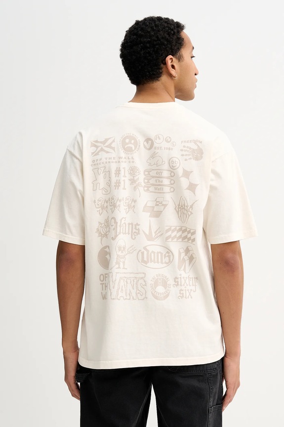 Vans t-shirt bawełniany nadruk beżowy VN000PCWFS81