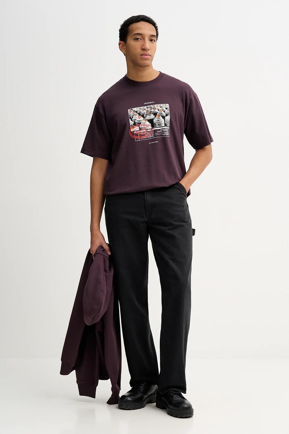 Vans t-shirt bawełniany VN000PCXEMS1 fioletowy AW25