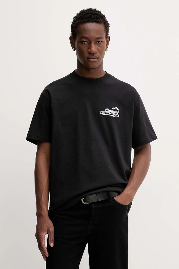 Bavlnené tričko Vans relaxed čierna VN000PDABLK1