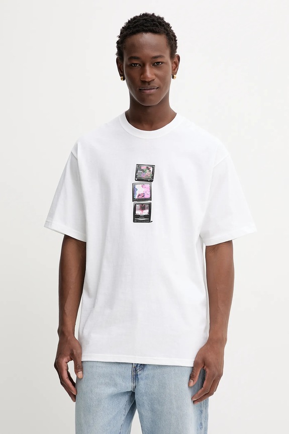 Bavlnené tričko Vans relaxed biela VN000PDTWHT1
