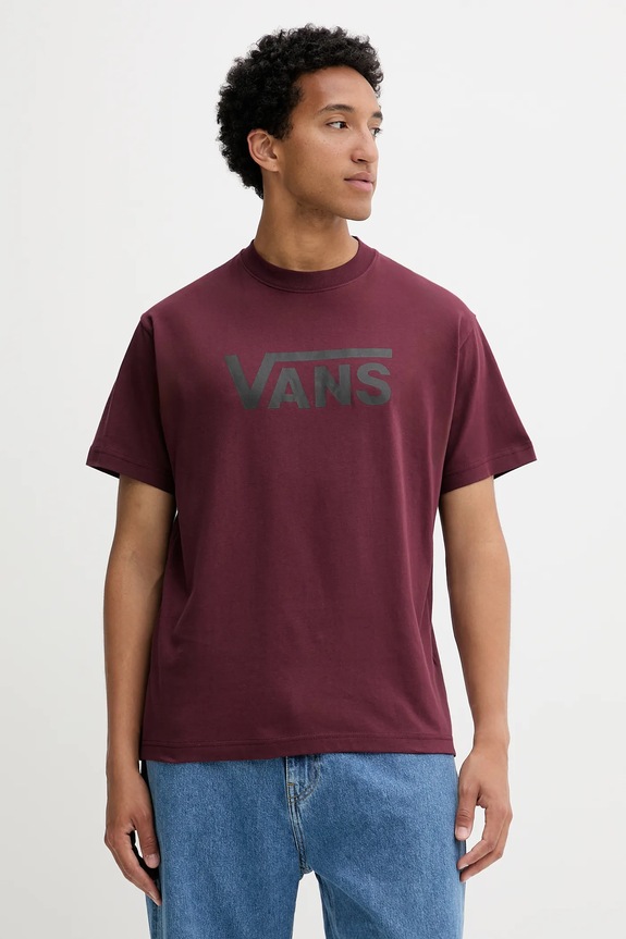 Vans pamut póló pamut burgundia VN000RA14QU1
