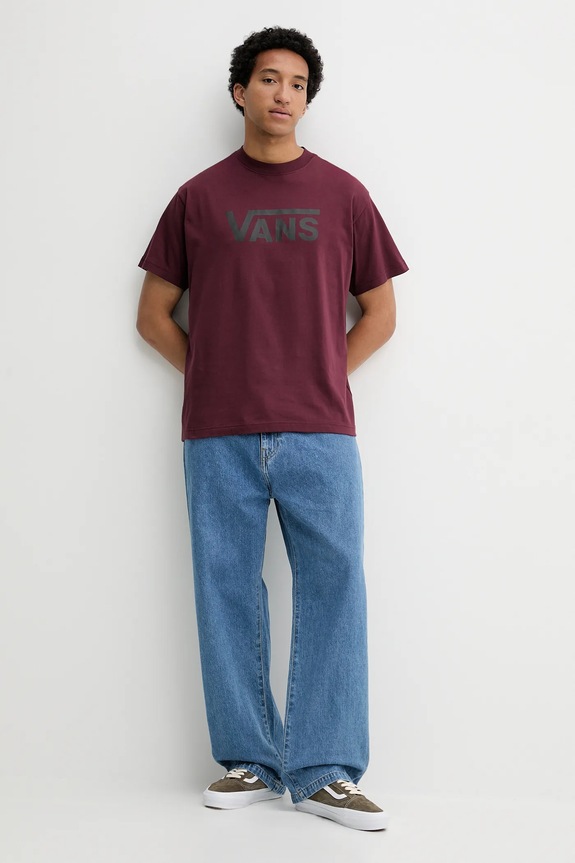 Vans pamut póló VN000RA14QU1 burgundia AW25