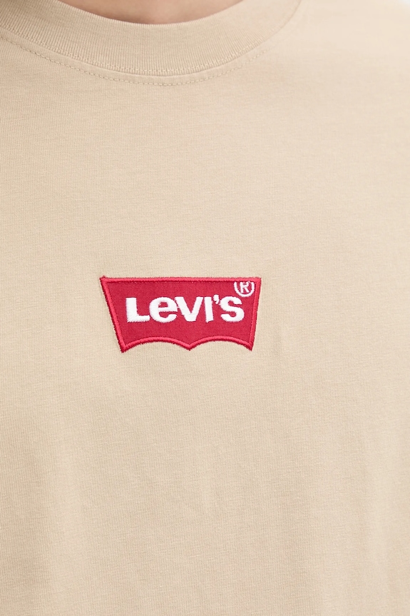 Βαμβακερό μπλουζάκι Levi's 87373.0217 μπεζ