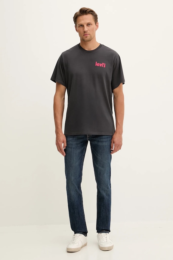 Βαμβακερό μπλουζάκι Levi's A2082.0317 γκρί AW25