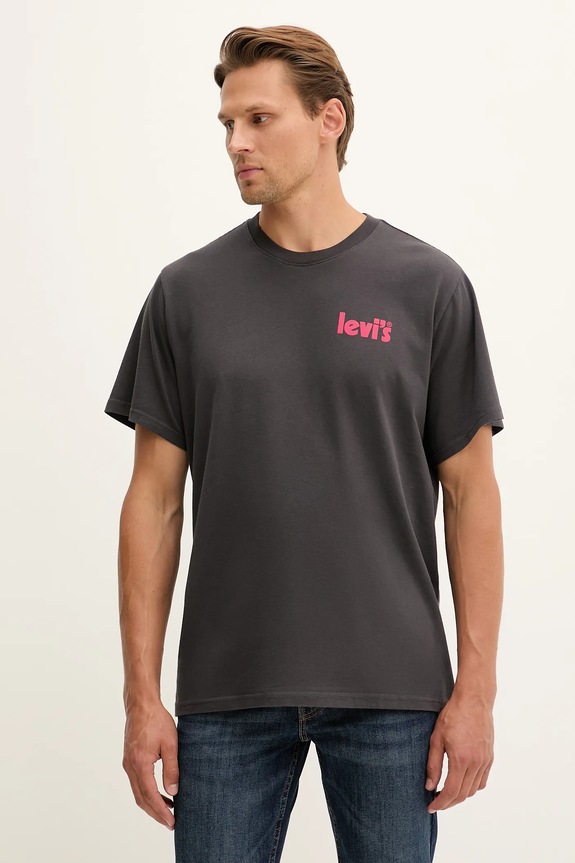 Ρούχα Βαμβακερό μπλουζάκι Levi's A2082.0317 γκρί