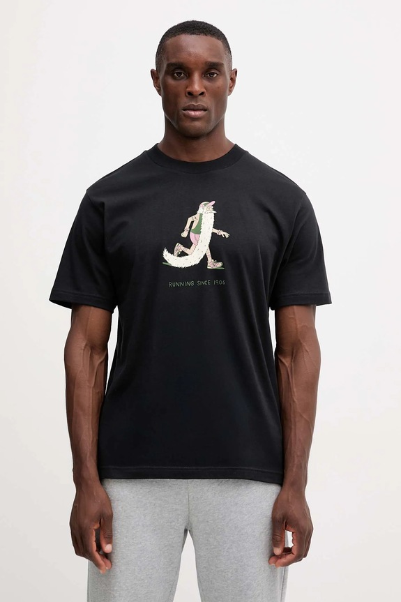 New Balance t-shirt bawełniany nadruk czarny MT53941BK