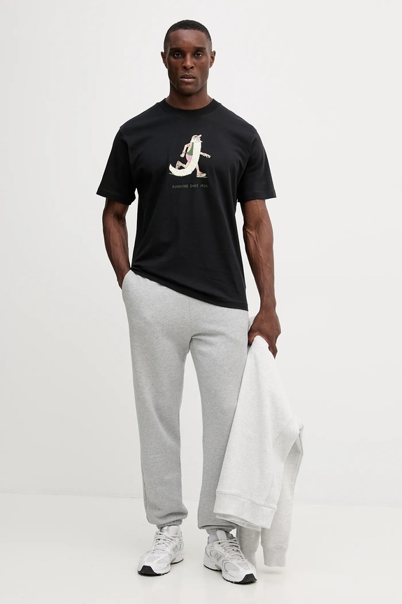 New Balance t-shirt bawełniany MT53941BK czarny AW25
