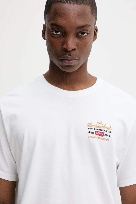 Βαμβακερό μπλουζάκι Levi's λευκό 16143.2095