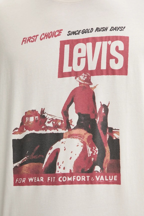 Levi's t-shirt bawełniany 87373.0228 beżowy