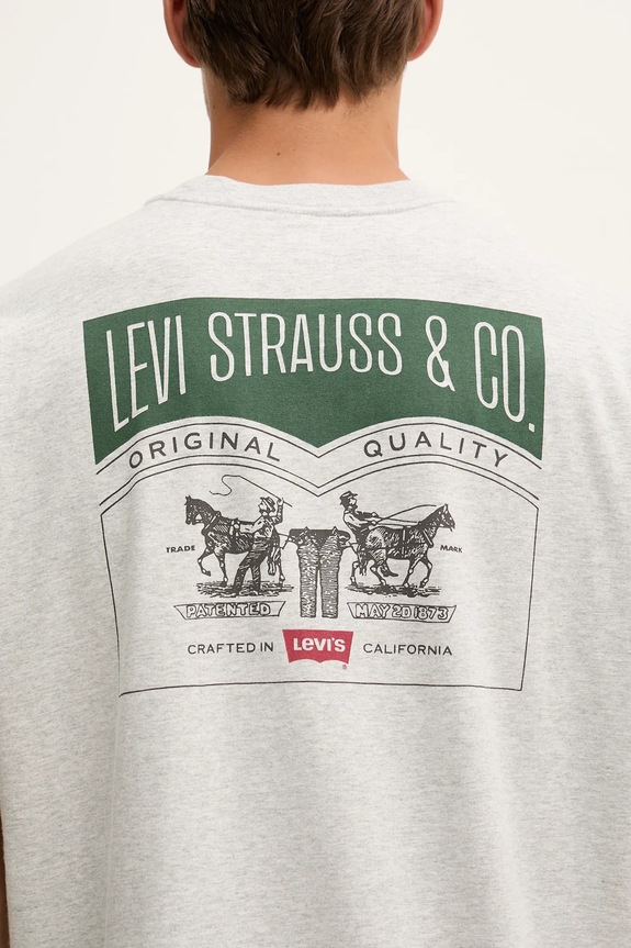 Βαμβακερό μπλουζάκι Levi's 87373.0256 γκρί