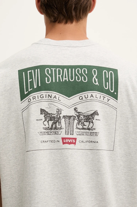 Βαμβακερό μπλουζάκι Levi's 87373.0256 γκρί