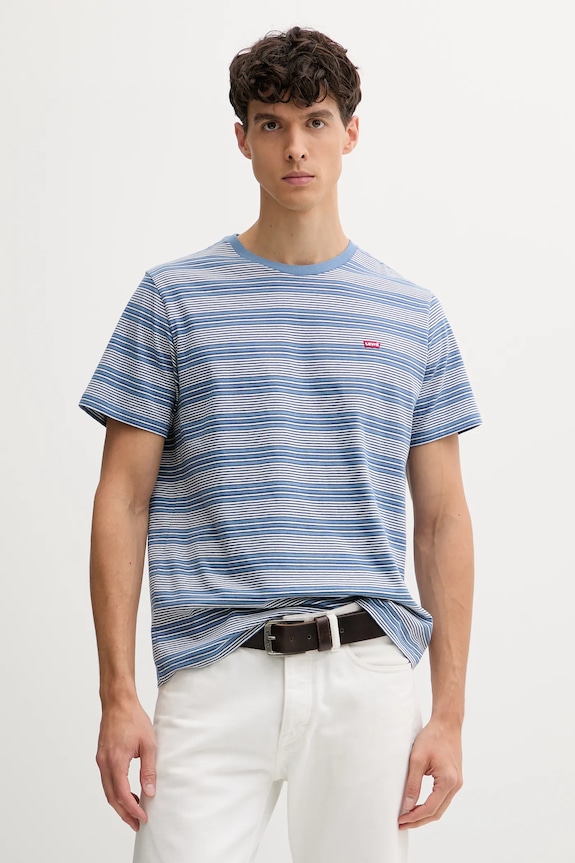 Levi's t-shirt bawełniany wzorzyste niebieski 56605.0291