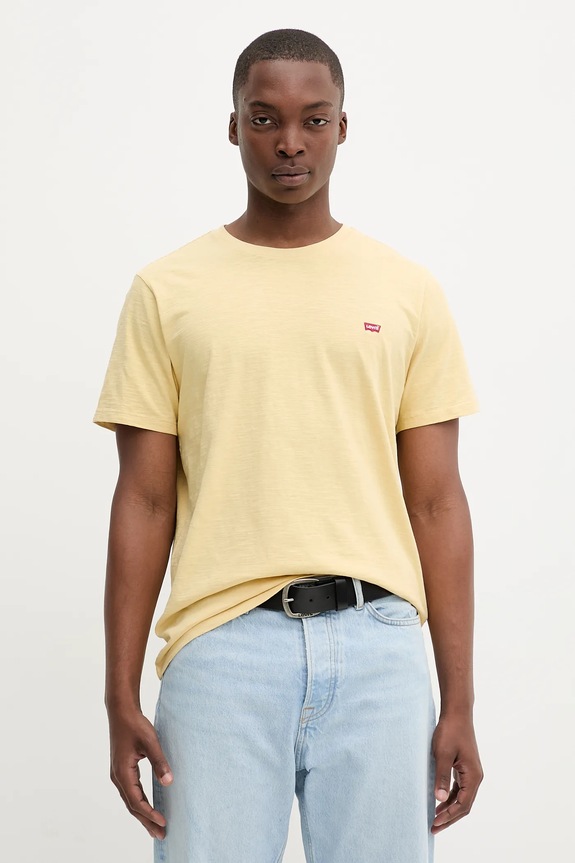 Levi's pamut póló pamut sárga 56605.0296