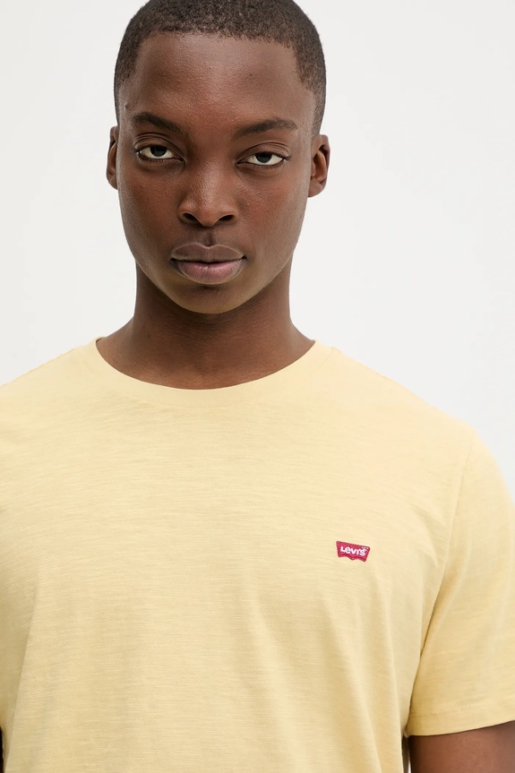 Levi's pamut póló sárga 56605.0296