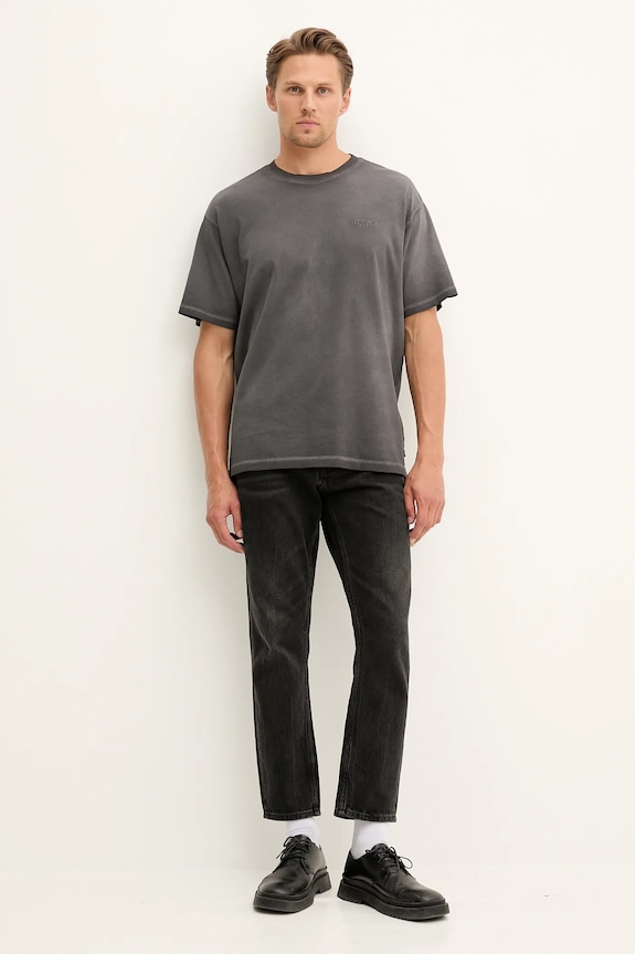 Βαμβακερό μπλουζάκι Levi's A0637.0158 γκρί AW25