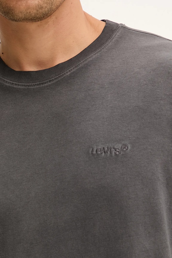 Βαμβακερό μπλουζάκι Levi's A0637.0158 γκρί
