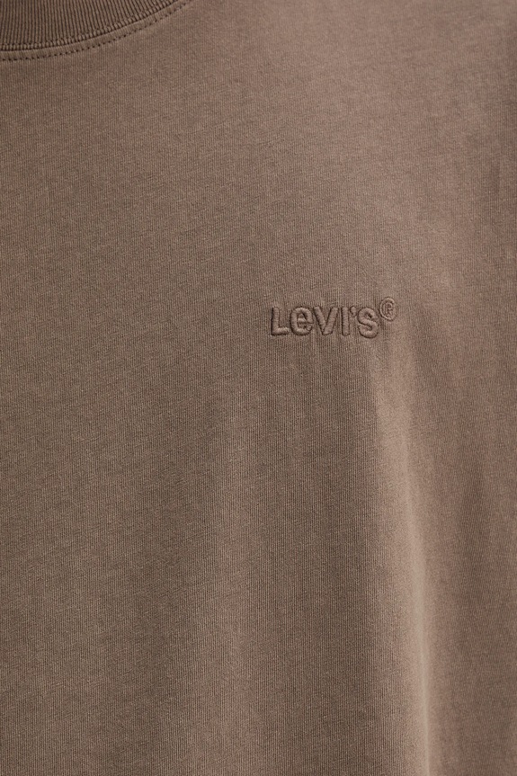 Βαμβακερό μπλουζάκι Levi's A0637.0175 καφέ