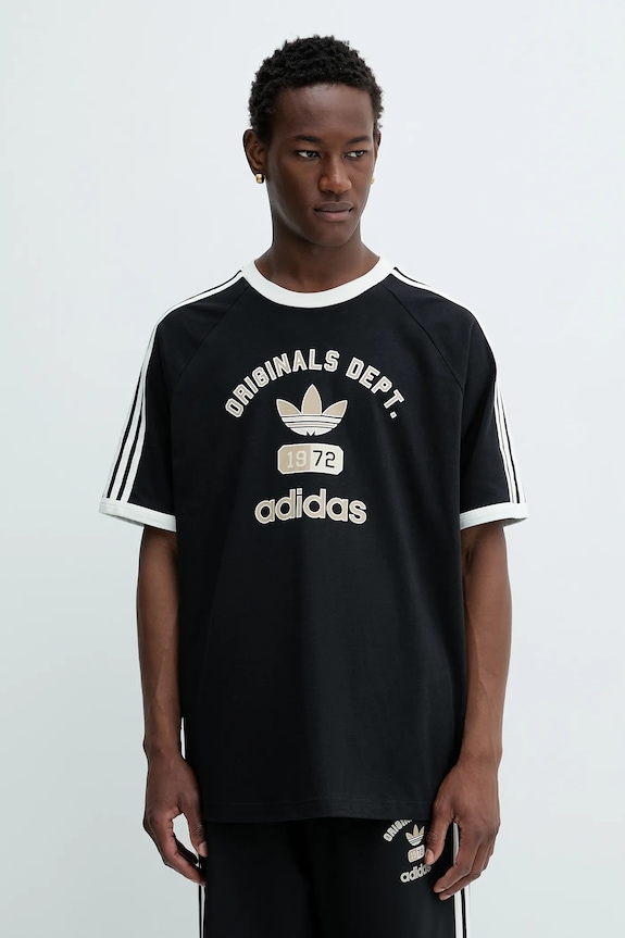 adidas Originals tricou din bumbac OG Dept Tee print negru KD6265