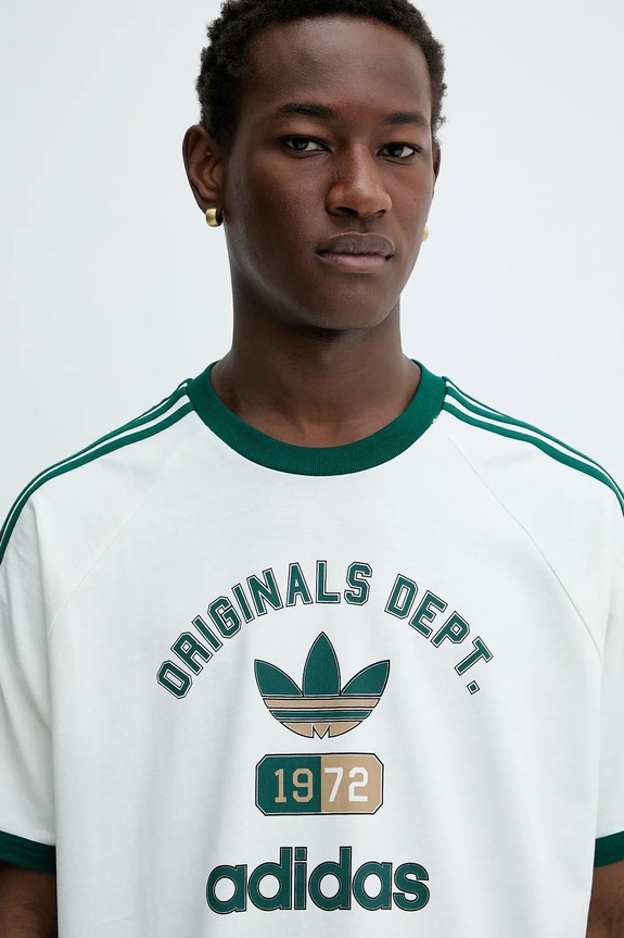 adidas Originals tricou din bumbac OG Dept Tee bej KD6266