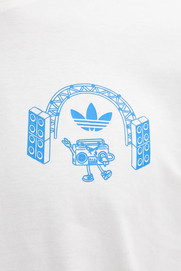 adidas Originals tricou din bumbac Music Fests Tee KQ9955 alb