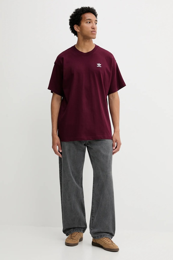 adidas Originals t-shirt bawełniany Essentials KT0779 bordowy AW25