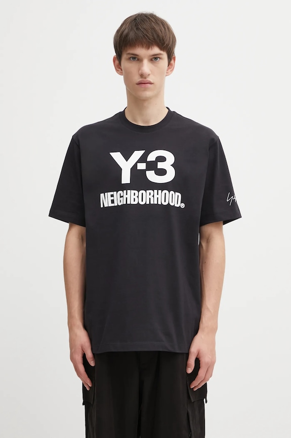 Y-3 cotton t-shirt x Neighborhood Logo relaxed black JW6999
