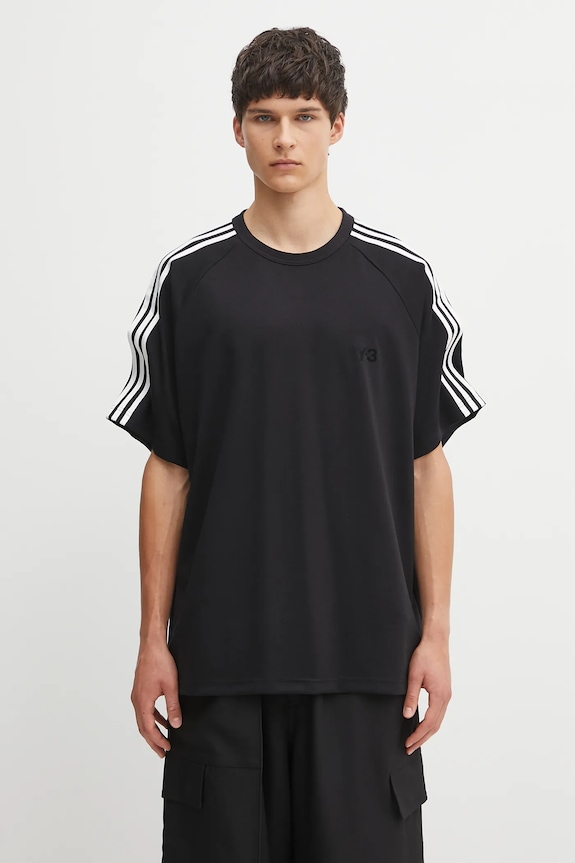 Y-3 wool t-shirt 3-Stripes black JW7352