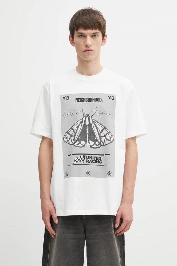 Хлопковая футболка Y-3 x Neighborhood Graphic печать белый JX7437