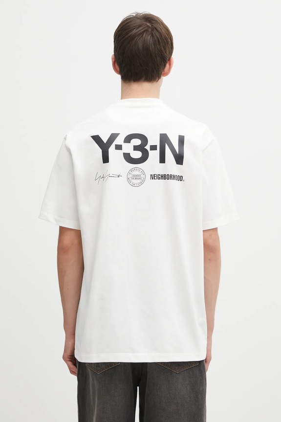 Одежда Хлопковая футболка Y-3 x Neighborhood Graphic JX7437 белый